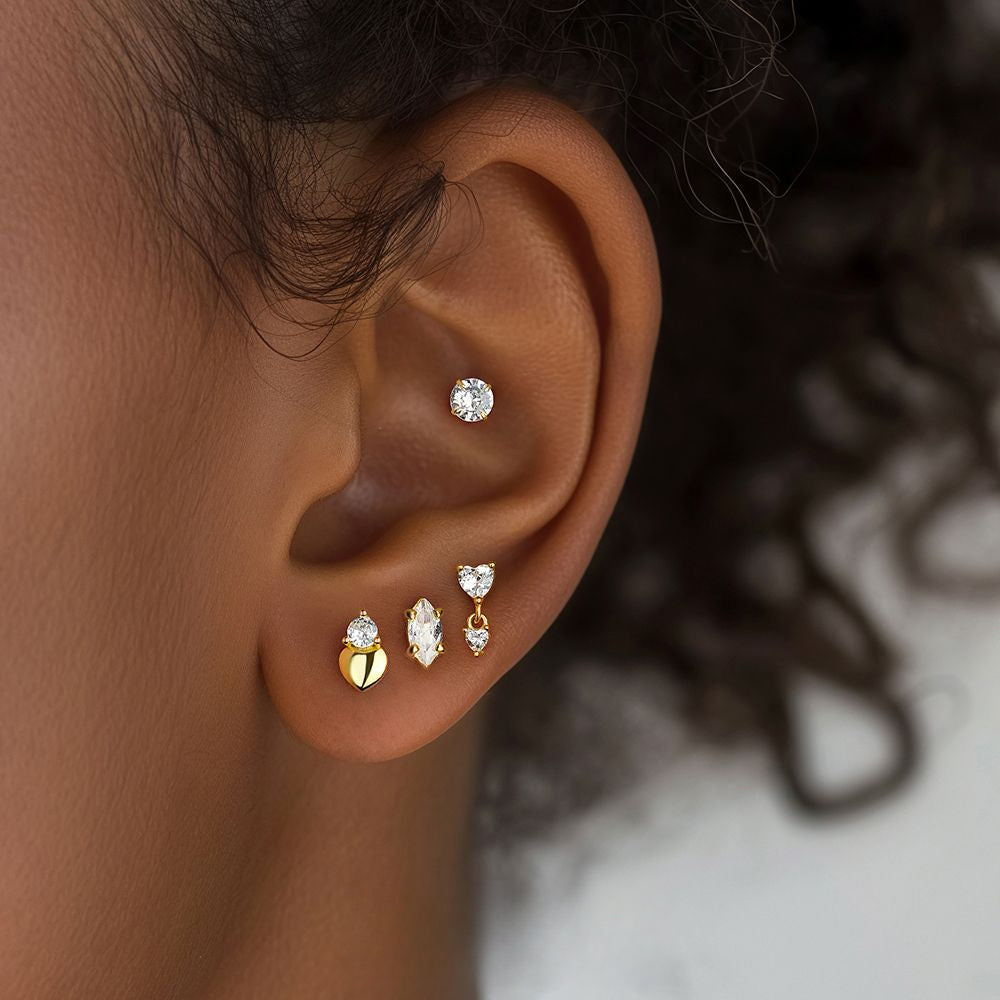 S925 Sterling Silver Tassel Zirconia Flat Earrings for Women
