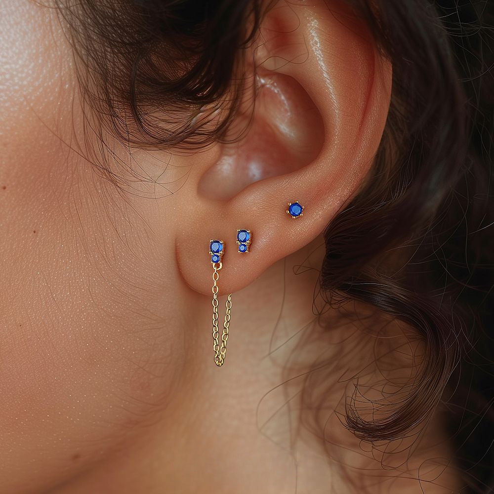 S925 Sterling Silver French Colored Zirconia Earrings for Women