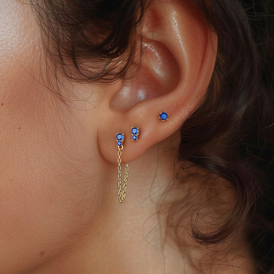 S925 Sterling Silver French Colored Zirconia Earrings for Women