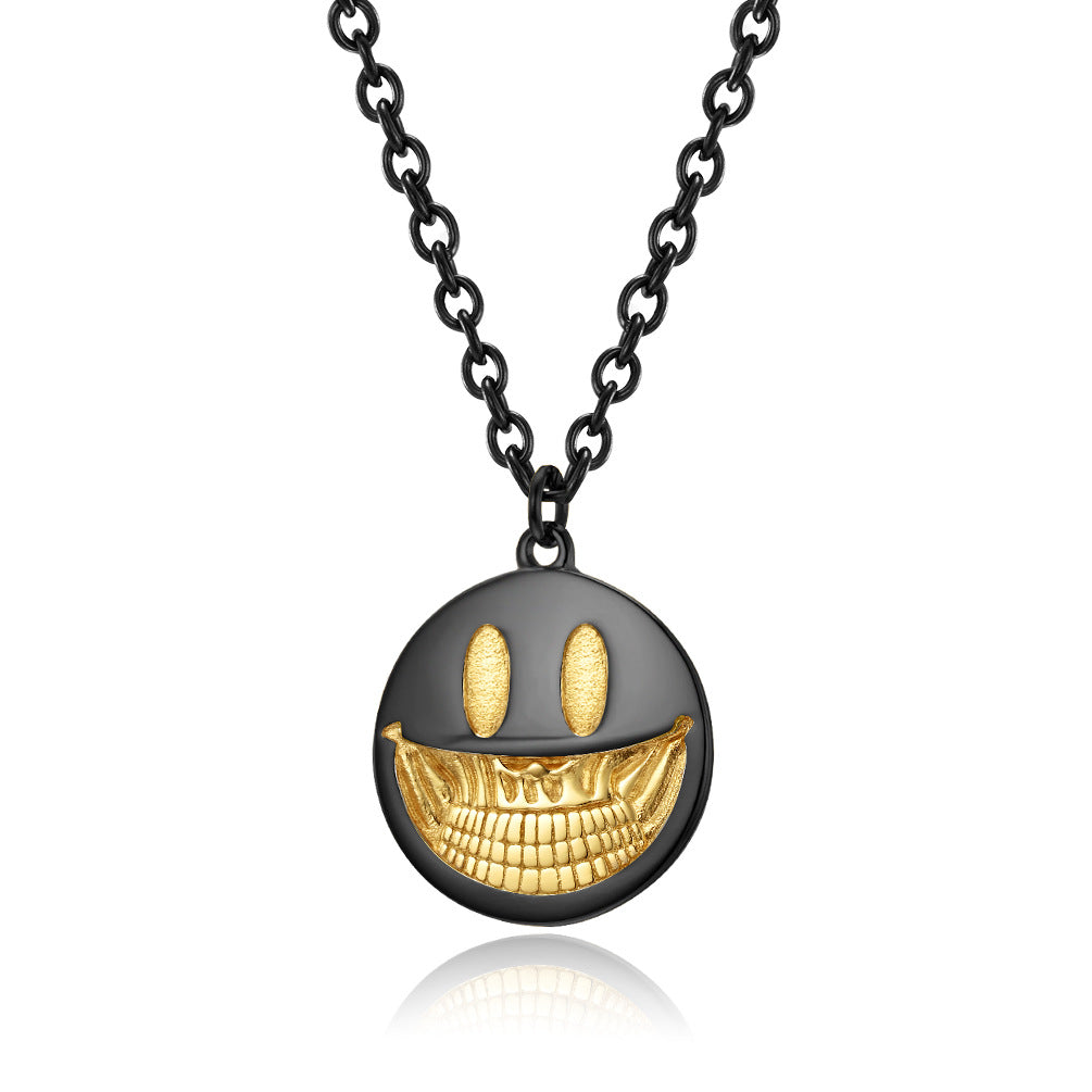 Dark Pop-style Skull Smiley Face Streetwear Necklace Gothic jewelry
