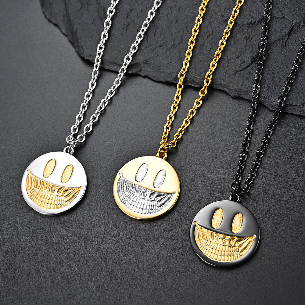 Dark Pop-style Skull Smiley Face Streetwear Necklace Gothic jewelry