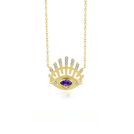 S925 Sterling Silver Devil's Eye Zirconia Necklace for Women