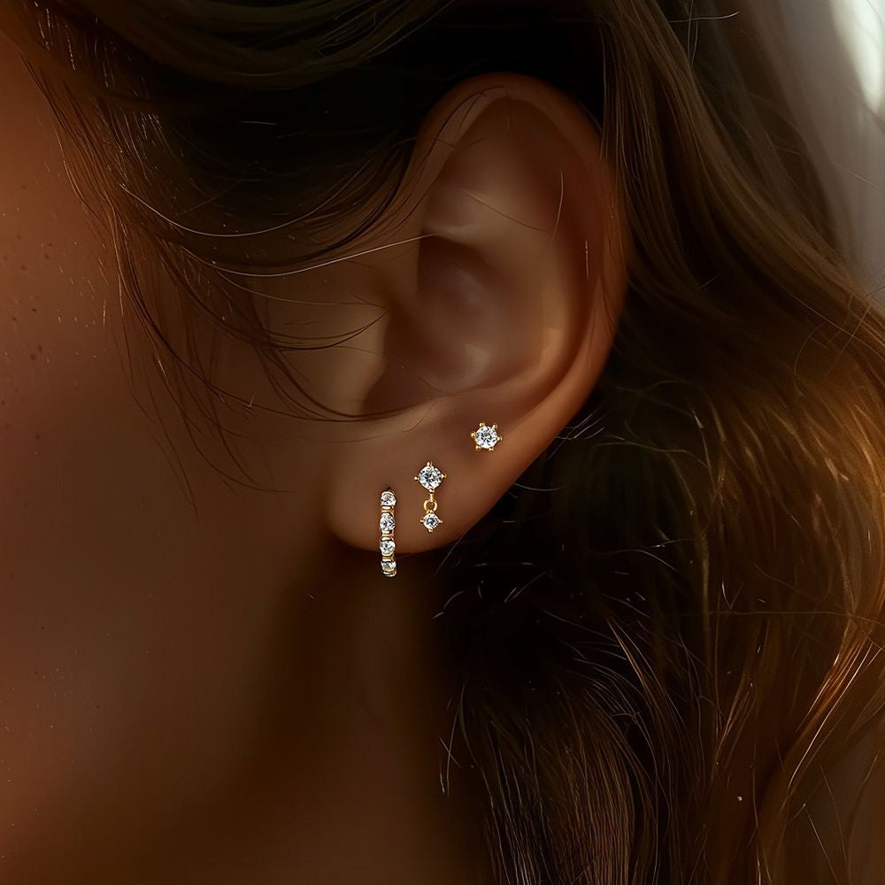 S925 Sterling Silver Minimalist Zirconia Earrings for Women