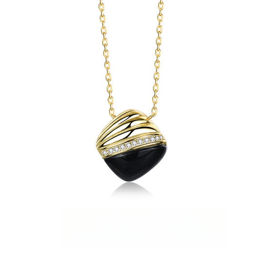 S925 Sterling Silver Onyx Necklace