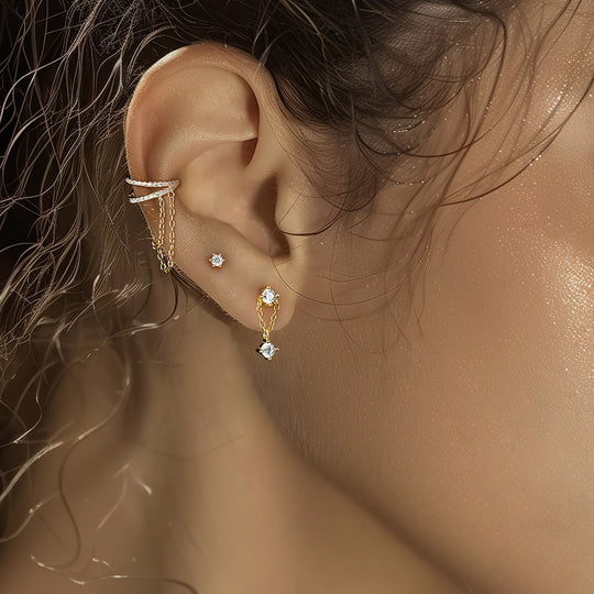 S925 Sterling Silver with Zirconia Fashion Earrings for Women