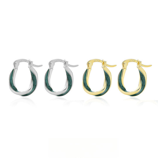 S925 Sterling Silver Twisted Irregular Earrings for Women