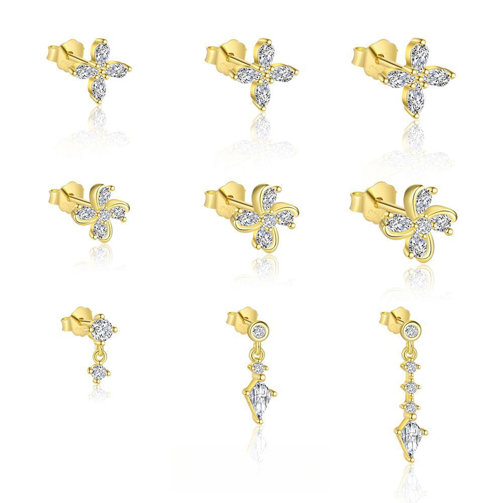 S925 Sterling Silver Four-leaf Clover Earrings for Women