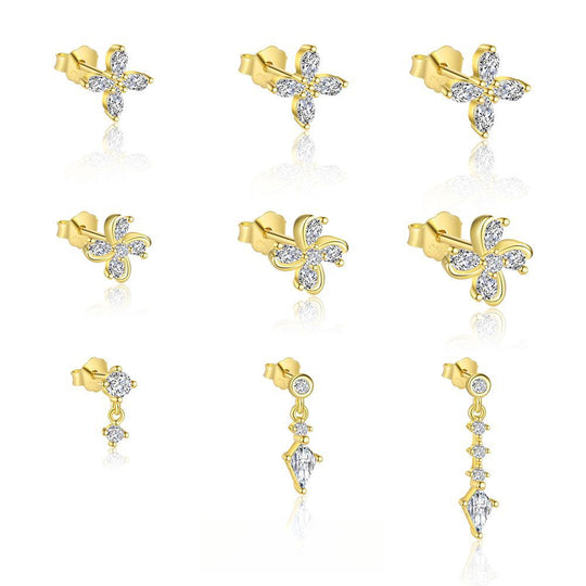 S925 Sterling Silver Four-leaf Clover Earrings for Women