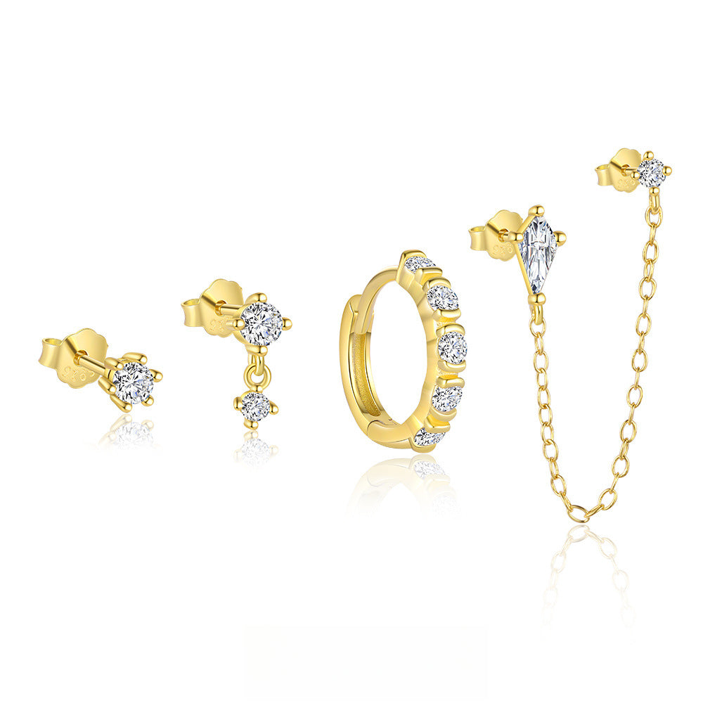 S925 Sterling Silver Minimalist Zirconia Earrings for Women