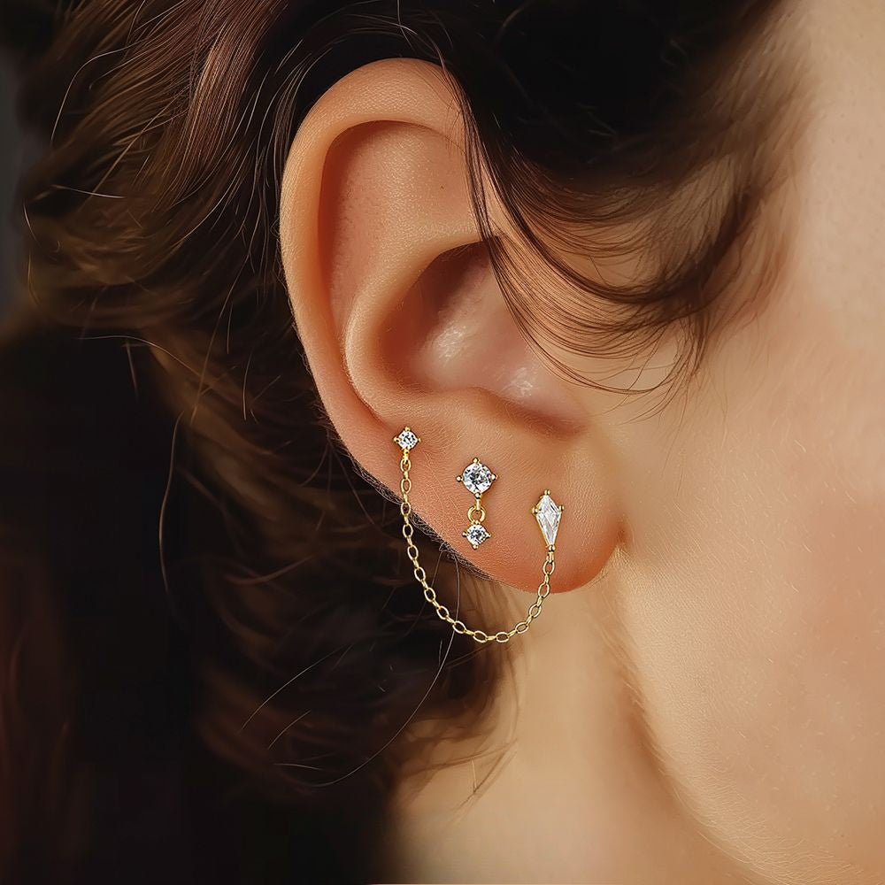 S925 Sterling Silver Minimalist Zirconia Earrings for Women