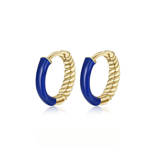 S925 Sterling Silver Treasure Blue Drip Earrings