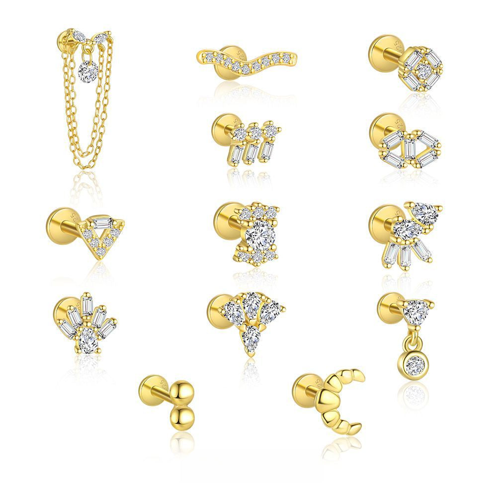 S925 Sterling Silver Zirconia Fashion Earrings for Women