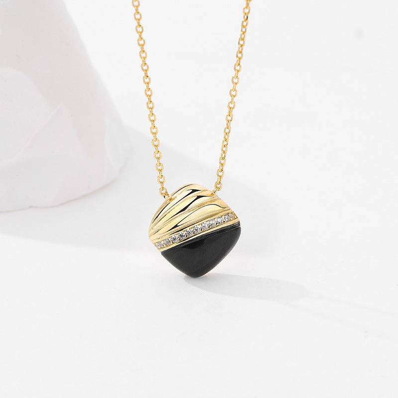 S925 Sterling Silver Onyx Necklace