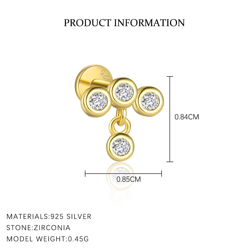 S925 Sterling Silver Zirconia Earrings for Women