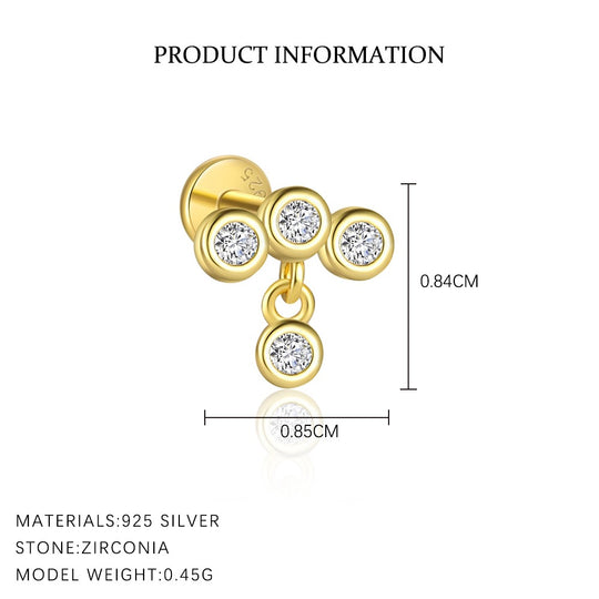 S925 Sterling Silver Zirconia Earrings for Women