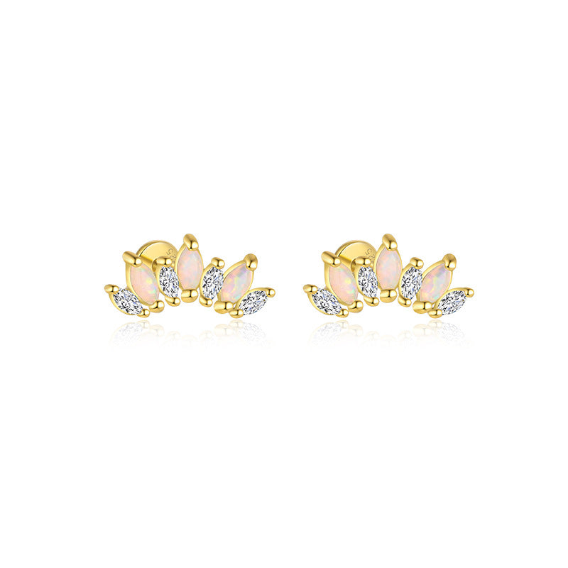 S925 Sterling Silver Star Tassel Diamond Stud Earrings Female