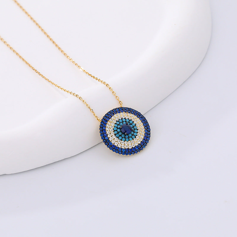 S925 Sterling Silver Devil's Eye Zirconia Necklace for Women