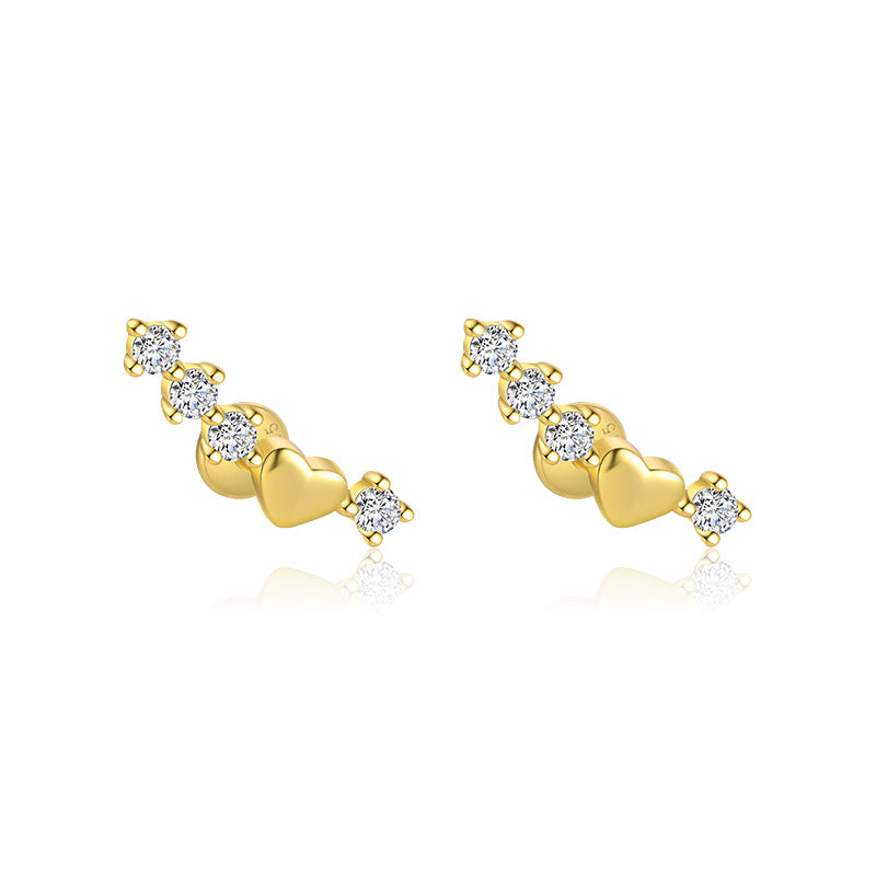 S925 Sterling Silver Tassel Zirconia Flat Earrings for Women