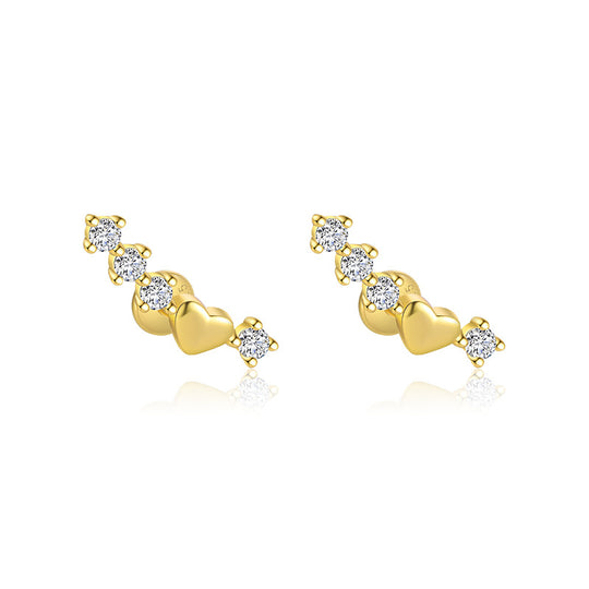 S925 Sterling Silver Tassel Zirconia Flat Earrings for Women