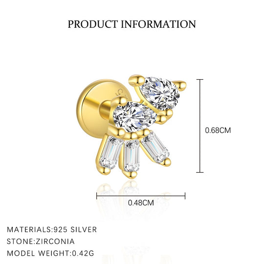 S925 Sterling Silver Zirconia Fashion Earrings for Women