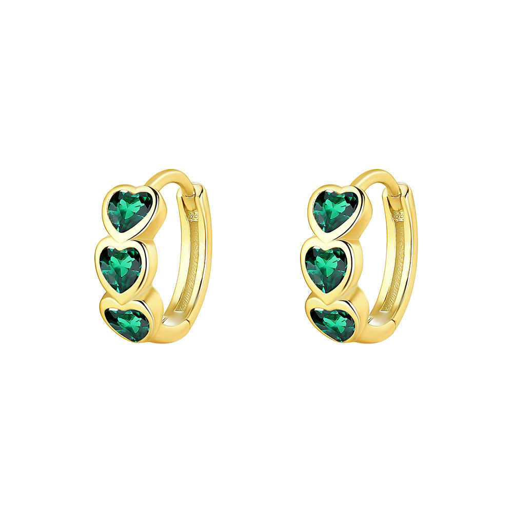 S925 Sterling Silver Heart Zircon Earrings for Women