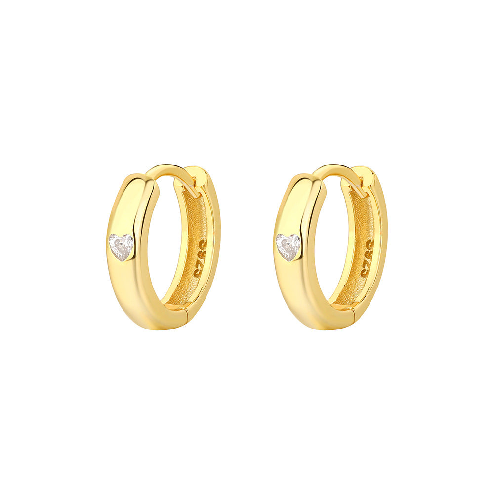 S925 Sterling Silver Geometric Heart Zirconia