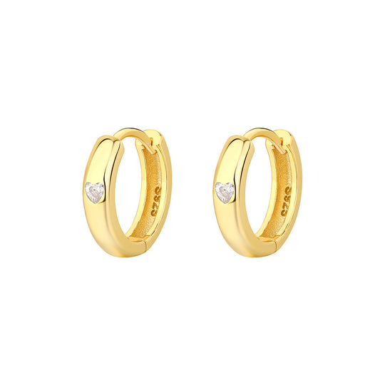 S925 Sterling Silver Geometric Heart Zirconia