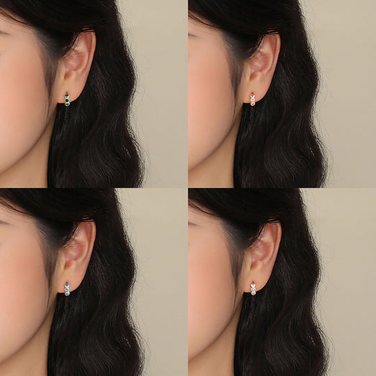 S925 Sterling Silver Heart Zircon Earrings for Women