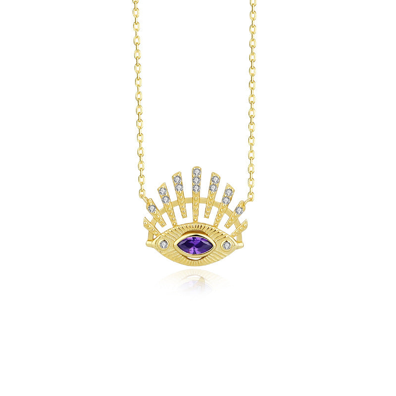 S925 Sterling Silver Devil's Eye Zirconia Necklace for Women