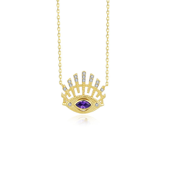 S925 Sterling Silver Devil's Eye Zirconia Necklace for Women