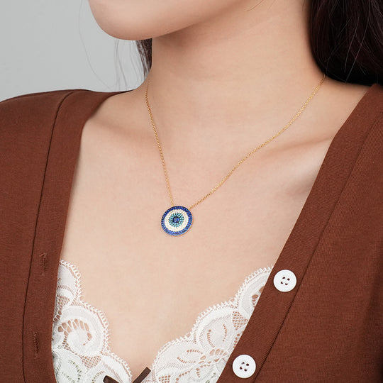 S925 Sterling Silver Devil's Eye Zirconia Necklace for Women