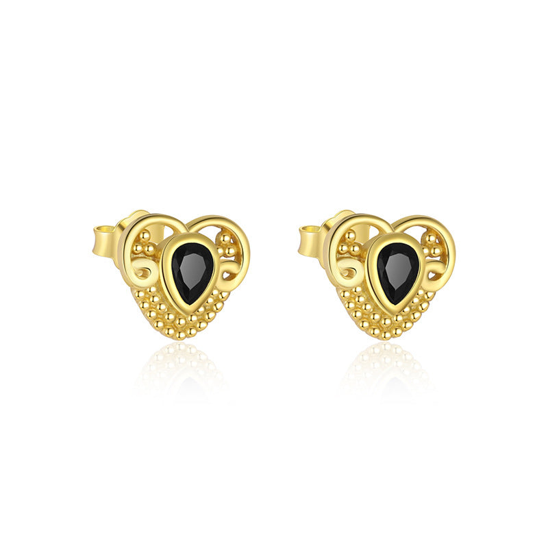 S925 Sterling Silver Animal Black Zirconia Personalized Earrings For Women