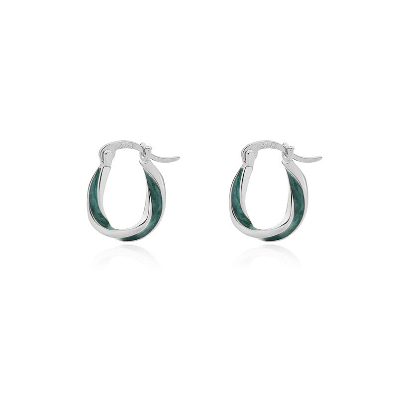 S925 Sterling Silver Twisted Irregular Earrings for Women