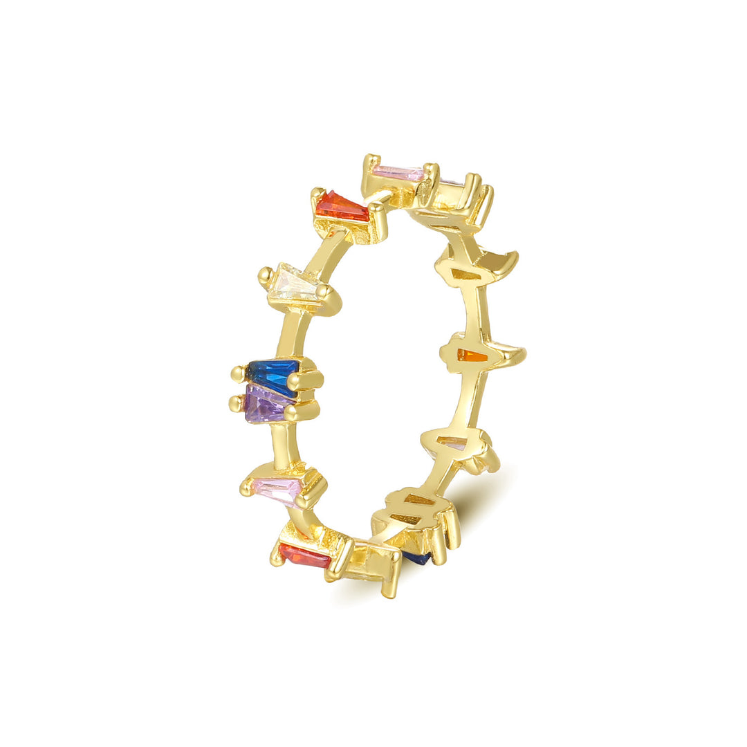S925 Sterling Silver Color Zirconium Ring for Women