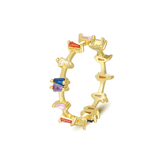 S925 Sterling Silver Color Zirconium Ring for Women