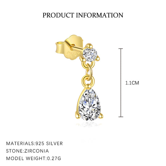 S925 Sterling Silver French Personalized Earrings for Women