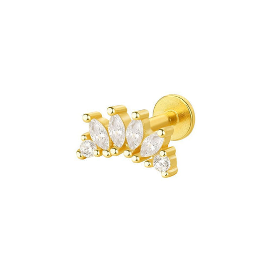 S925 Sterling Silver Geometric Zirconia Stud Earrings