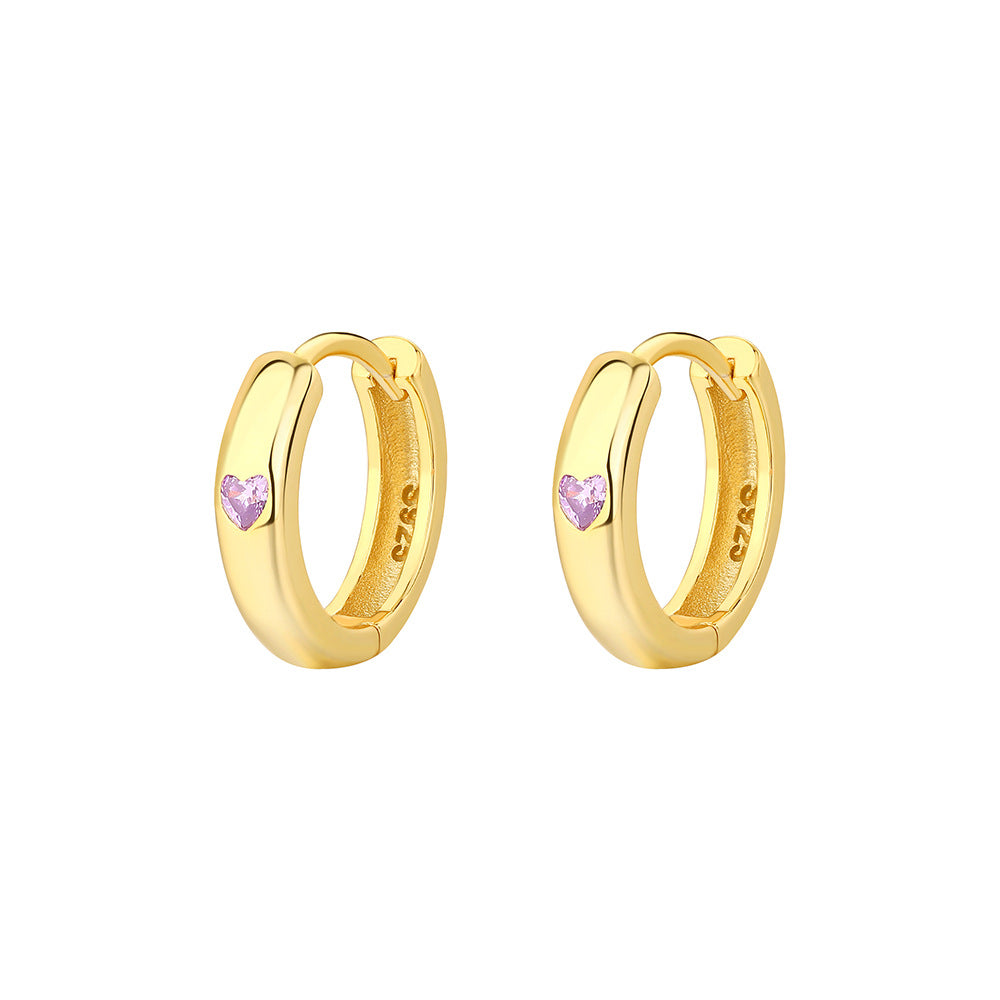 S925 Sterling Silver Geometric Heart Zirconia
