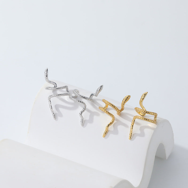 S925 Sterling Silver Snake Earrings