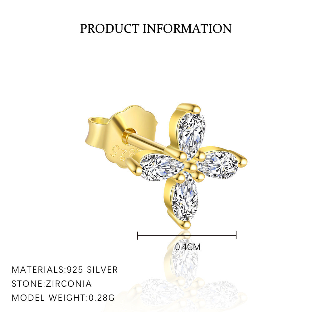 S925 Sterling Silver Four-leaf Clover Earrings for Women