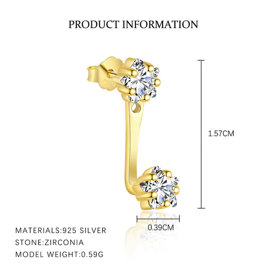 S925 Sterling Silver Star with Zirconia Earrings for Women