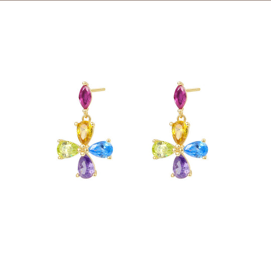 S925 Sterling Silver Color Zirconium European and American Earrings For Women