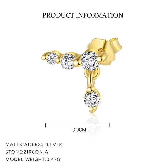 S925 Sterling Silver French Personalized Earrings for Women