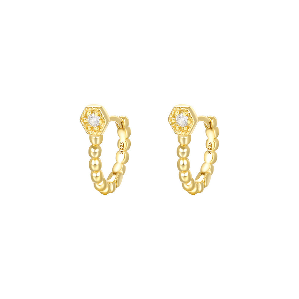 S925 Sterling Silver Zirconia Round Earrings