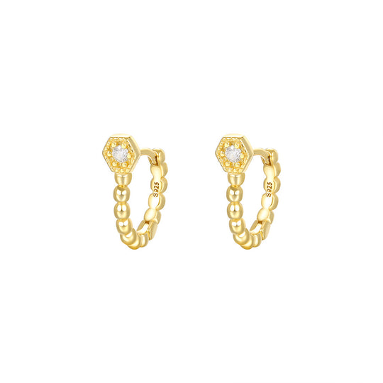 S925 Sterling Silver Zirconia Round Earrings