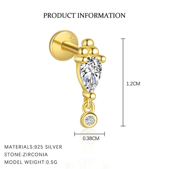 S925 Sterling Silver Geometric Square Earrings for Women