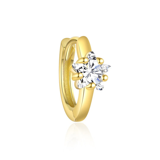 S925 Sterling Silver Star with Zirconia Earrings for Women