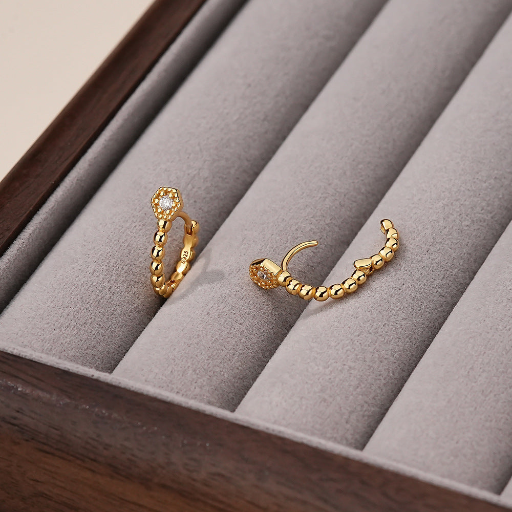 S925 Sterling Silver Zirconia Round Earrings