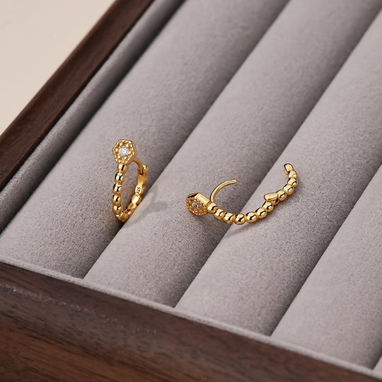 S925 Sterling Silver Zirconia Round Earrings