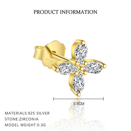 S925 Sterling Silver Four-leaf Clover Earrings for Women
